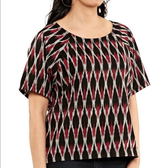 PRAIRIE UNDERGROUND Red Ikat Wednesday Shirt, XS - Picture 7 of 7